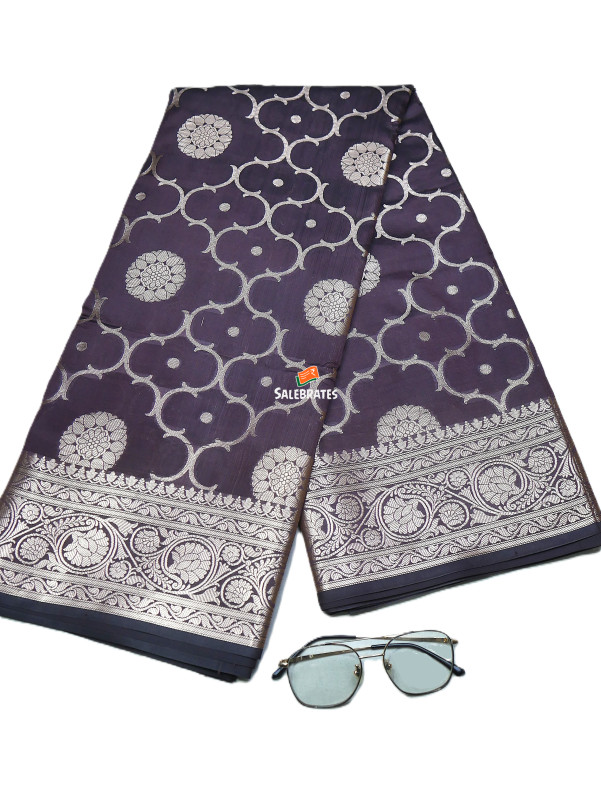 BANARASI KATAN SILK ZARI JAAL SAREE WITH DESIGNER WEAVING BLOUSE