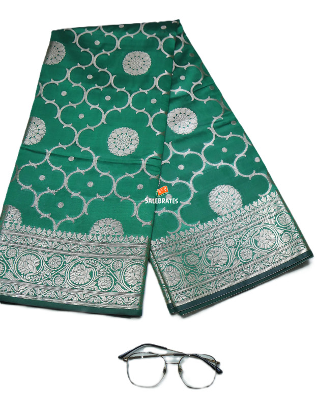 BANARASI KATAN SILK ZARI JAAL SAREE WITH DESIGNER WEAVING BLOUSE