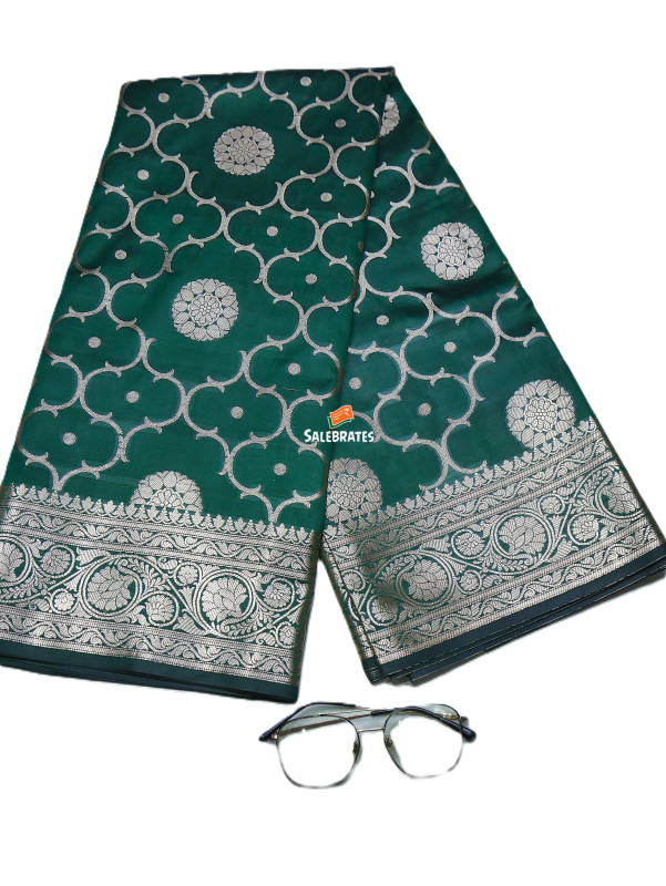 BANARASI KATAN SILK ZARI JAAL SAREE WITH DESIGNER WEAVING BLOUSE