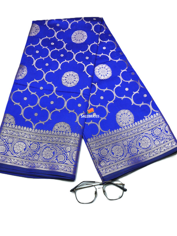BANARASI KATAN SILK ZARI JAAL SAREE WITH DESIGNER WEAVING BLOUSE